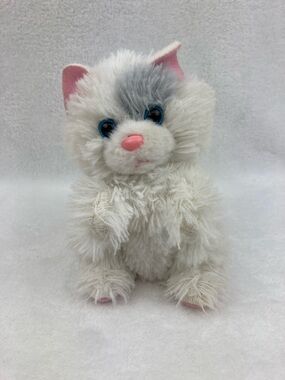 Scruffies by Vivid Petite White Kitten Plush Stuffed Animal Toy 6” Meows Purrs